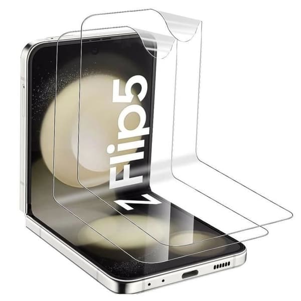 Skärmskydd i plast för Samsung Galaxy Z FLIP 5 [Pack 2] Slitstarkt anti-rep ultratunt Phonillico®