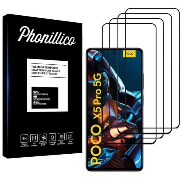 Härdat Glas för Xiaomi Poco X5 PRO 5G [Pack 4] Skyddsfilm för Skärm Phonillico®
