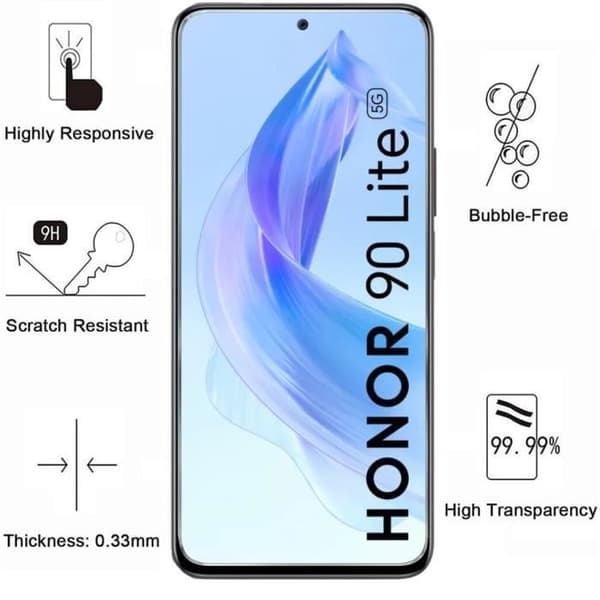 Härdat Glas för Honor 90 LITE [Pack 2] Skärmskyddsfilm Phonillico®