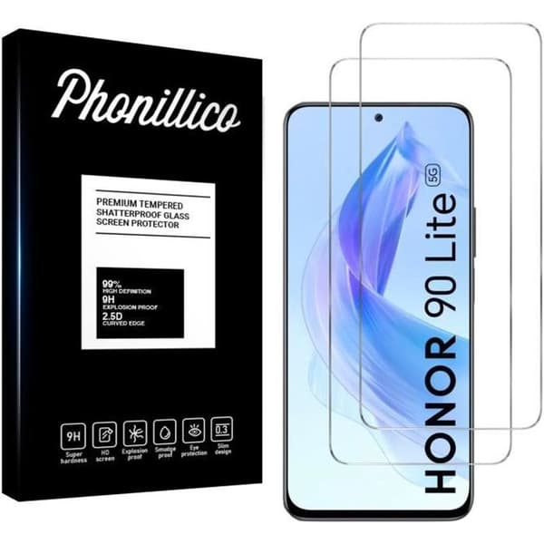 Härdat Glas för Honor 90 LITE [Pack 2] Skärmskyddsfilm Phonillico®
