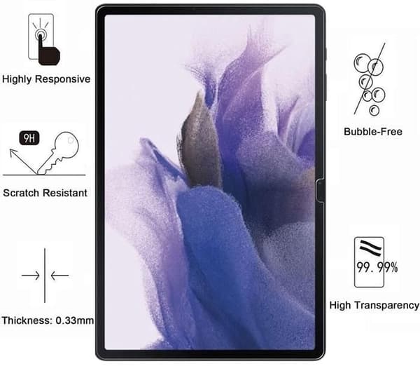 Härdat glas - Phonillico - Pack 2 - Kompatibel med Galaxy Tab S10/S9 - Repotålig - Transparent