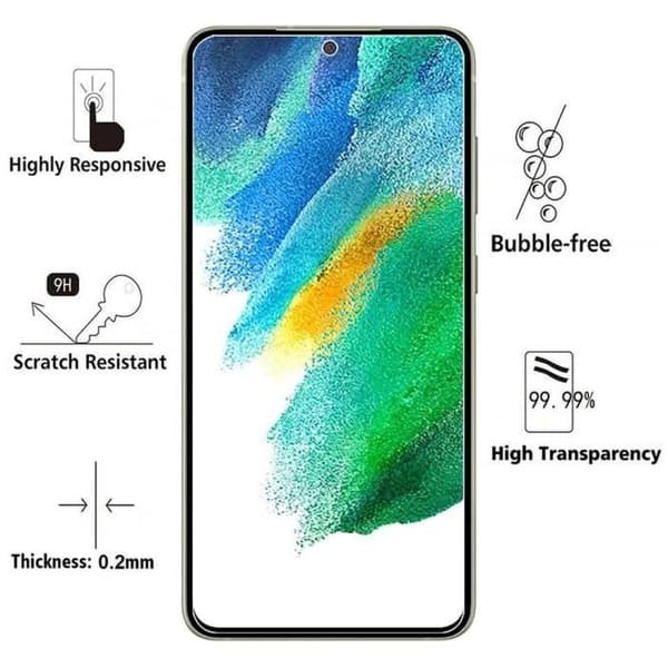 Härdat Glas för Samsung S21 FE 5G [Pack 2] Skärmskyddsfilm Phonillico®