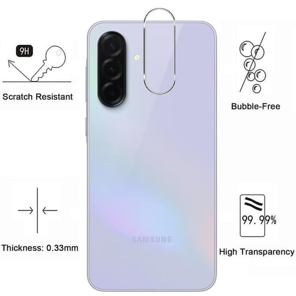 Skyddskamera - Phonillico® - Samsung Galaxy A36 5G - Paket med 2 - Härdat glas - Repbeständig