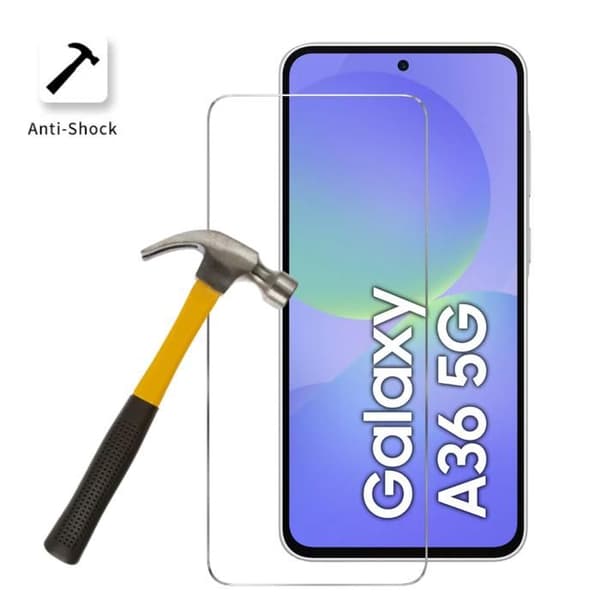 Härdat glas - Phonillico® - Samsung Galaxy A36 5G - Paket med 2 - Repellent - Transparent