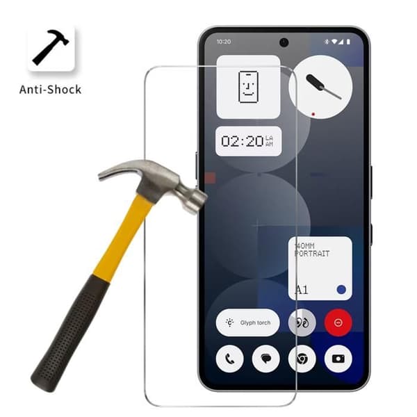 Härdat glas - Phonillico® - Nothing Phone 3a Pro - Paket med 2 - Repiggningsbeständig - Skärmskydd