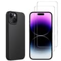 Miniatyrbild 1 av 4: Svart skal för iPhone 15 och 2 stycken härdat glas skärmskydd Phonillico®