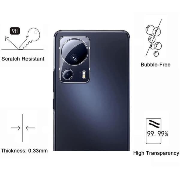 Skyddskamera för Xiaomi 13 Lite [Paket med 2] Härdat Glas Bakre Kameraskydd Film Phonillico®