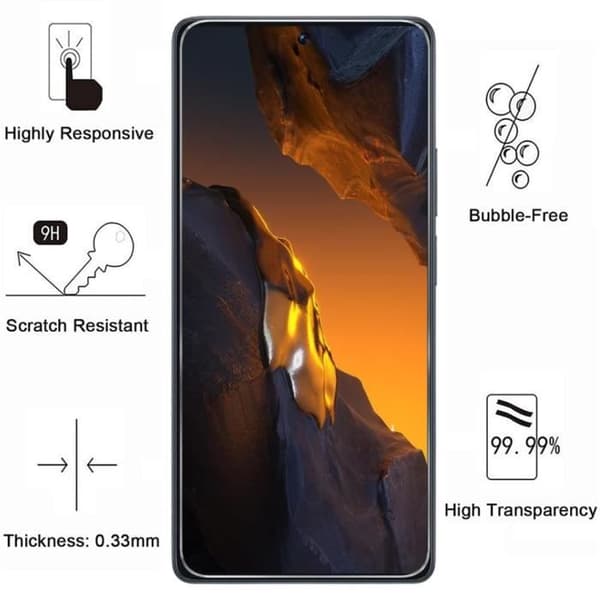 Skyddande film - Phonillico® - Xiaomi Poco F5 / F5 PRO - 2-pack - Härdat glas - Repbeständig