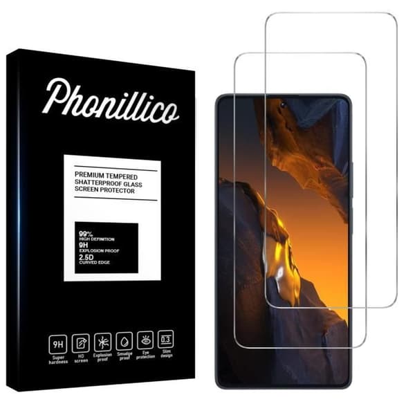 Skyddande film - Phonillico® - Xiaomi Poco F5 / F5 PRO - 2-pack - Härdat glas - Repbeständig