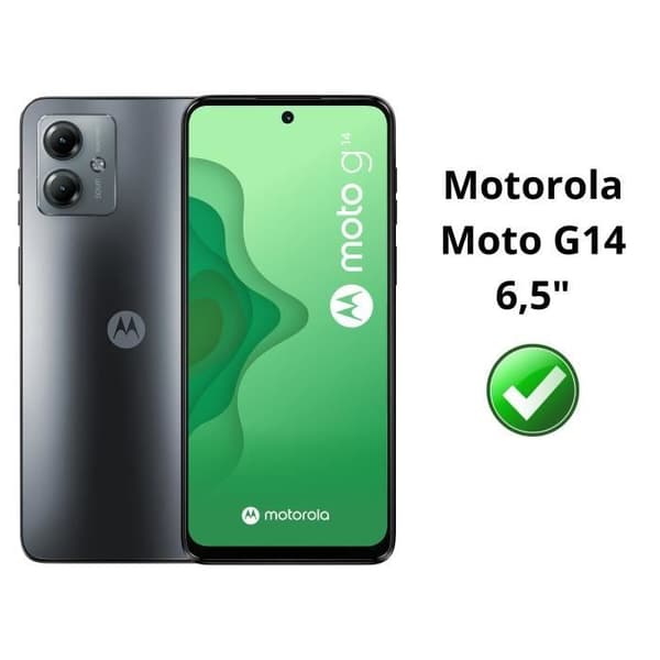 Film av skydd för skärm - Phonillico - Motorola Moto G14 - Härdat glas - Paket med 2 - Repbeständig