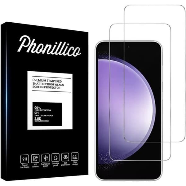 Filmer av härdat glas för Samsung Galaxy S23 FE [Pack 2] Skärmskydd Phonillico®