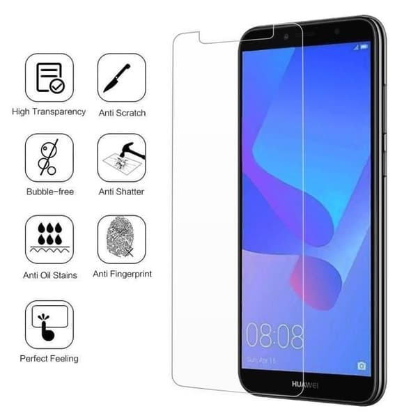 Skyddande film - Phonillico® - HUAWEI Y6 2018 - Härdat glas - Rep-resistant - Lätt installation