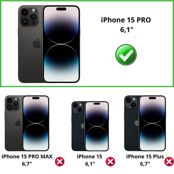 Filmen Tempererat Glas Anti-Spion för iPhone 15 PRO och Kameraskydd [Pack 2] Skyddsglas Phonillico®