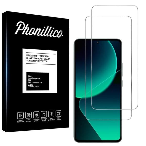 Skyddsglas - Phonillico - Xiaomi 13T/13T PRO - 2-pack - Härdat glas - Repbeständig