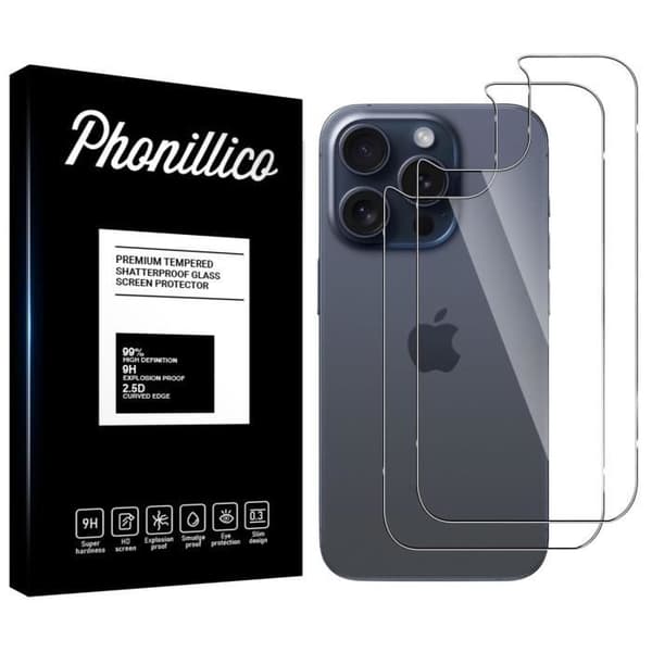 Filmm för härdat glas bak för iPhone 14 PRO MAX [Pack 2] Skyddsglas för skärm Phonillico®