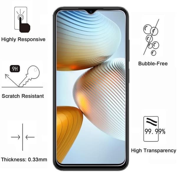 Skyddande film - Phonillico® - Xiaomi Poco M4 5G - Paket med 2 - Härdat glas - Repåterhållande