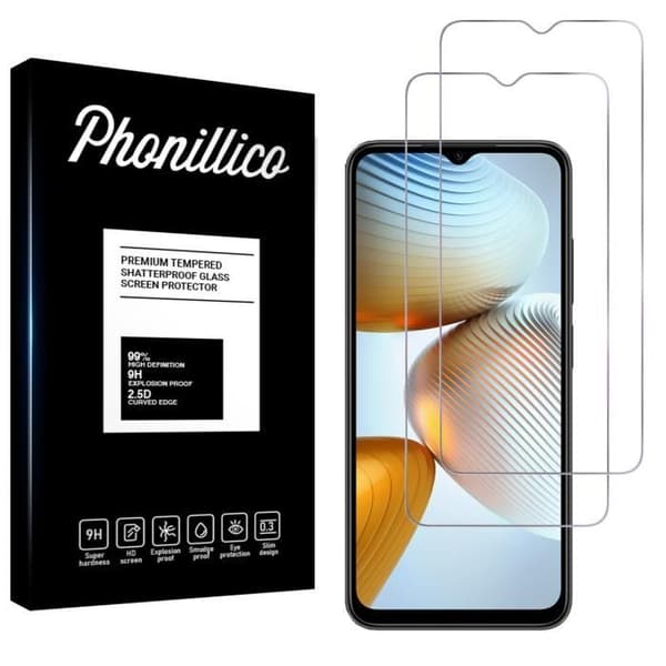 Skyddande film - Phonillico® - Xiaomi Poco M4 5G - Paket med 2 - Härdat glas - Repåterhållande