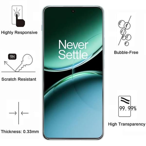 Skärmskydd - Phonillico® - OnePlus Nord 4 5G - Härdat Glas - Pack om 4 - Repälsande