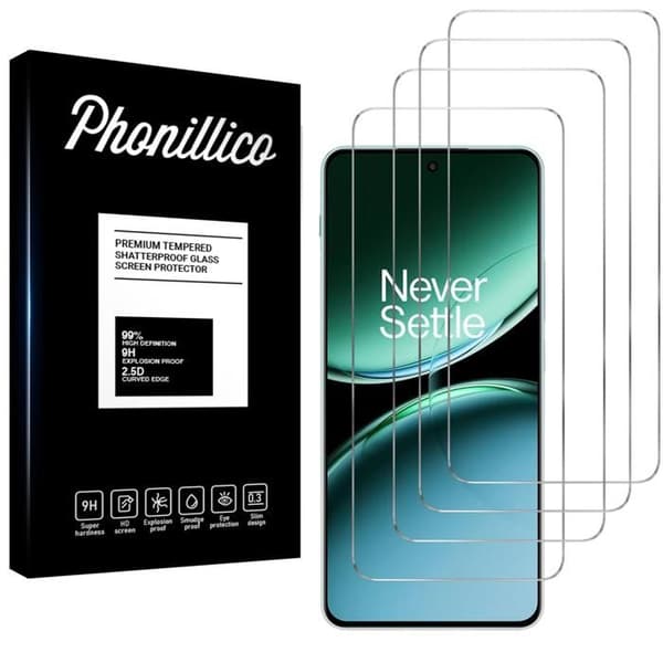 Skärmskydd - Phonillico® - OnePlus Nord 4 5G - Härdat Glas - Pack om 4 - Repälsande