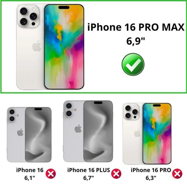 Skärmskydd - Phonillico® - iPhone 16 PRO MAX - Härdat glas - Pack om 4 - Antispy