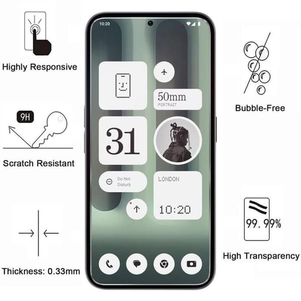Skärmskydd - Phonillico® - Nothing Phone 2A Plus - Härdat Glas - Pack om 2 - Repellents mot Repor