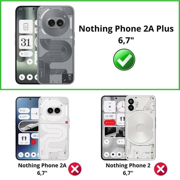Skärmskydd - Phonillico® - Nothing Phone 2A Plus - Härdat Glas - Pack om 2 - Repellents mot Repor
