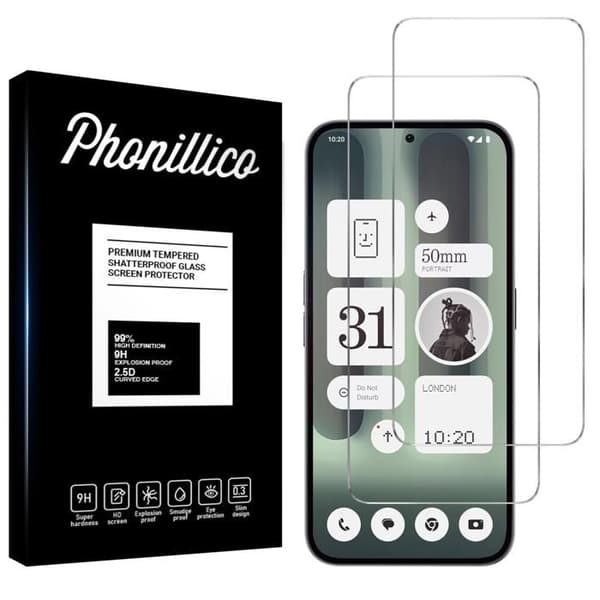 Skärmskydd - Phonillico® - Nothing Phone 2A Plus - Härdat Glas - Pack om 2 - Repellents mot Repor