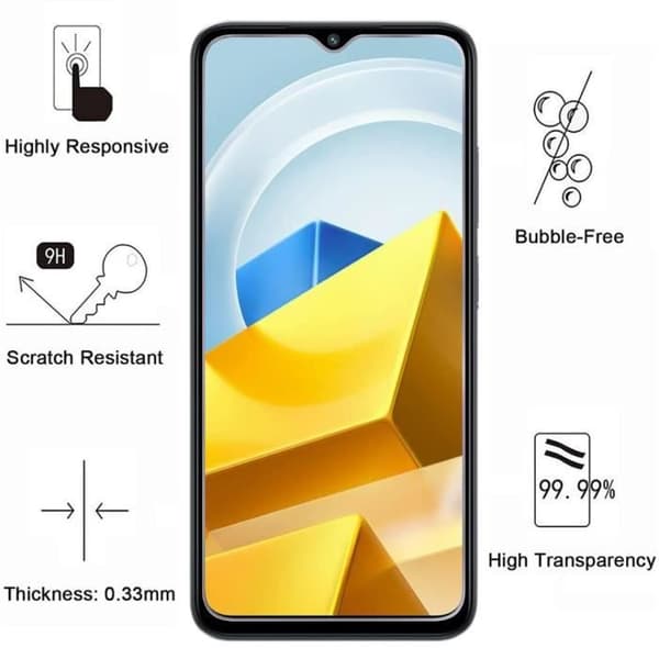 Filmvärn för Skärm - Phonillico® - Xiaomi Poco M5 4G - Pack 2 - Härdat Glas - Repåligt