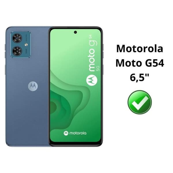 Film glas-skydd för skärm - Phonillico - Motorola Moto G54 - Pack 2 - Härdat glas - Repåtrståndig