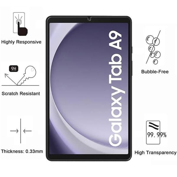 Coque + 2 Dämpade Glas - Phonillico - Samsung Galaxy Tab A9 2023 - Stötsäker - Silikon - Transparent