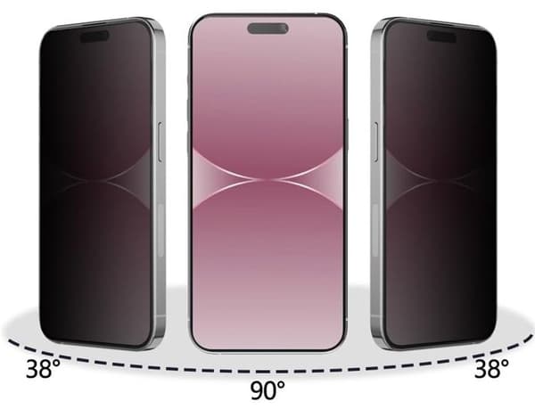 Härdat Glas - Phonillico® - iPhone 16 - Pack om 4 - Antispion - Repellerande mot Ridskador