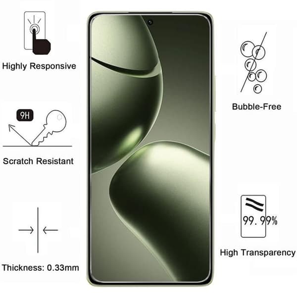 Skärmskydd - Phonillico - Härdat glas - Kompatibel med Xiaomi 14T/14T PRO - Paket med 4 - Repbeständig