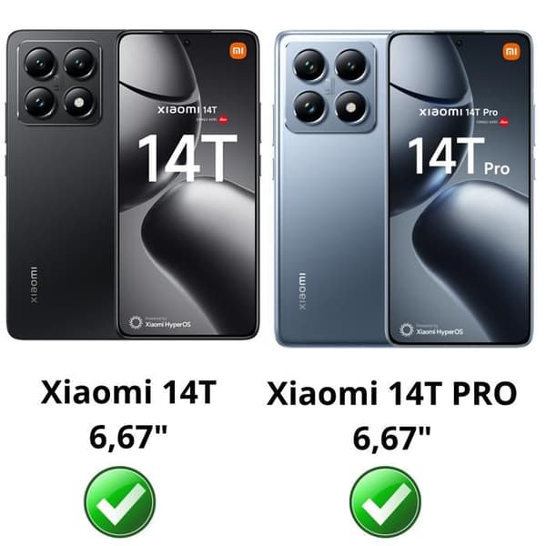 Skärmskydd - Phonillico - Härdat glas - Kompatibel med Xiaomi 14T/14T PRO - Paket med 4 - Repbeständig