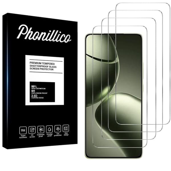 Skärmskydd - Phonillico - Härdat glas - Kompatibel med Xiaomi 14T/14T PRO - Paket med 4 - Repbeständig