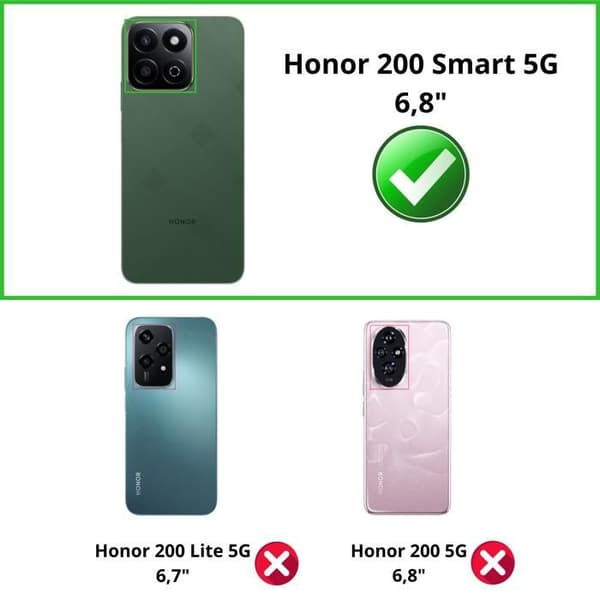 Skärmskydd - Phonillico® - Honor 200 Smart 5G - Härdat Glas - Pack med 4 - Repellerande