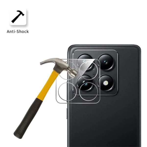 Skyddskamera - Phonillico® - Xiaomi 14T - Härdat glas - Paket med 2 - Rep-resistant