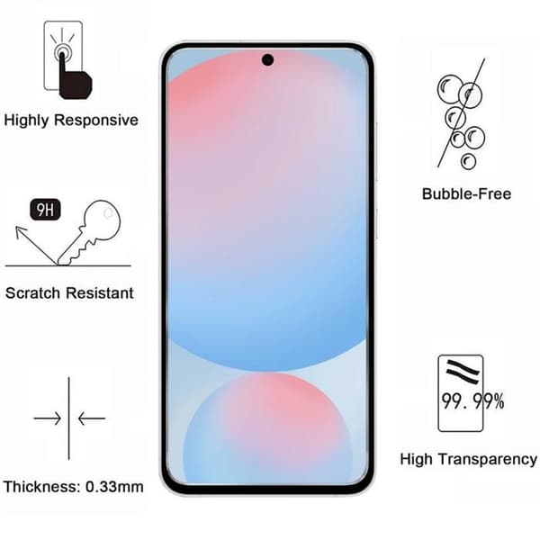 Skydd för Skärm - Phonillico® - Samsung Galaxy S24 FE - Härdat Glas - Paket om 4 - Repfria