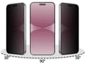 Miniatyrbild 3 av 5: Film Noir Anti Espion - Phonillico® - iPhone 16 Plus - Pack om 4 - Härdat Glas - Repellerande mot Repor