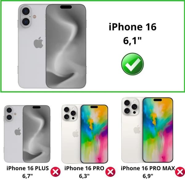 Härdat Glas - Phonillico® - iPhone 16 - Pack 2 - Skärmskydd - Kameraskydd
