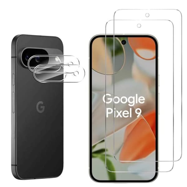 Filmbeläggning i härdat glas - Phonillico® - Google Pixel 9 - Paket 2 - Repfria - Transparent