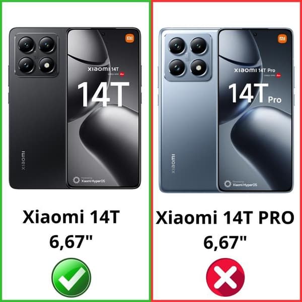 Härdat glas - Phonillico® - Xiaomi 14T - Pack 2 - Skärmskydd - Kamelaskydd