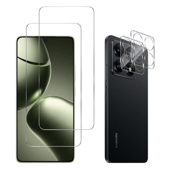 Härdat Glas - Phonillico® - Xiaomi 14T PRO - Paket 2 - Skärm- och Kameraskydd - Transparent