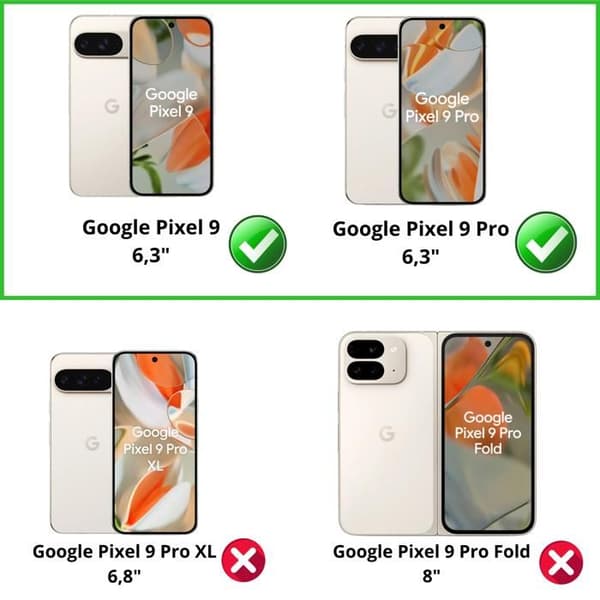 Skärmskydd - Phonillico - Google Pixel 9 - Pack 2 - Ultratunn - Repellerande mot repor