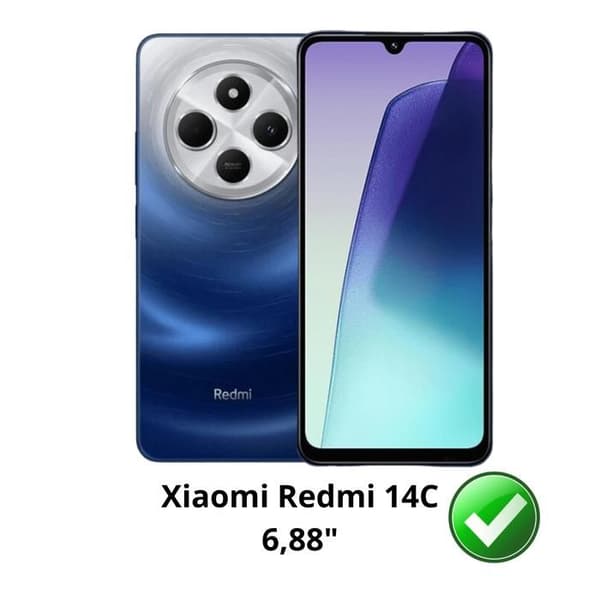 Skydd för skärm - Phonillico - Xiaomi Redmi 14C - Paket 2 - Ultra tunn - Repellerande