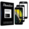 Miniatyrbild 1 av 4: Härdat Glas för iPhone SE 2022 [Pack 2] Transparent Heltäckande Svart Kant Skärm Skydd Phonillico®