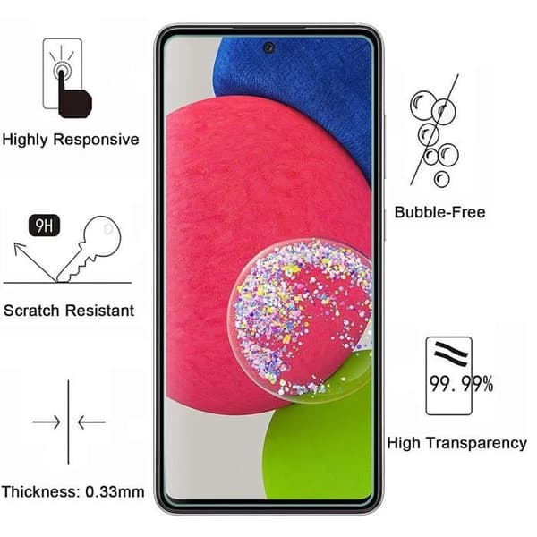 Härdat glas för Samsung Galaxy A53 5G [Pack 2] Skyddande skärmskydd Phonillico®