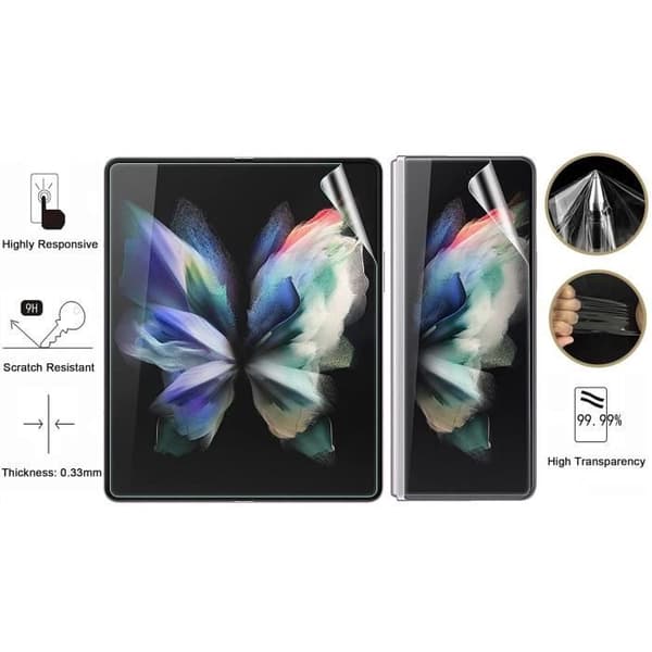 Skydd av plast för Samsung Galaxy Z FOLD 3 5G [Pack 2] Hållbart repfritt ultra tunt skydd Phonillico®