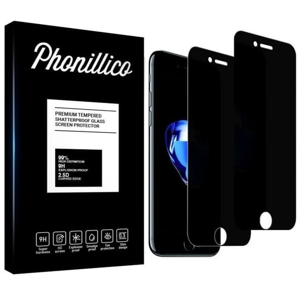 Härdat Glas för iPhone SE 2022 [Pack 2] Svart Anti-Spion Film Skärm Skydd Phonillico®