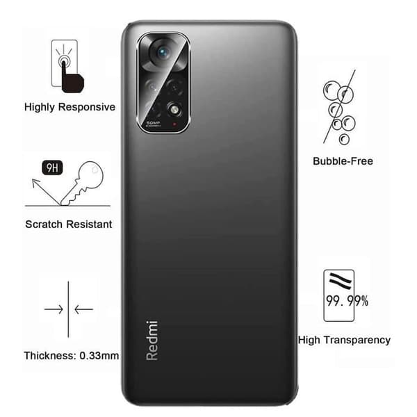 Skyddskamera för Xiaomi Redmi Note 11 [Pack av 2] Härdat Glas Kamera Film Skydd Phonillico®
