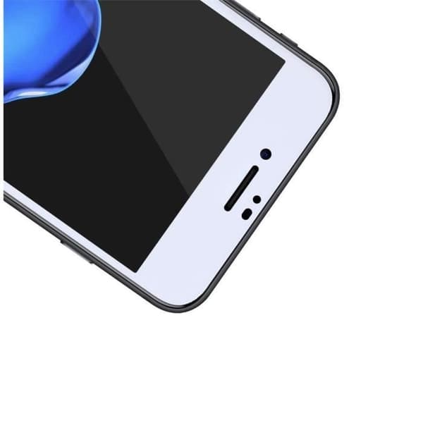Härdat glas för iPhone SE 2022 [Pack 2] Transparent helfilm Vit kant Skärmskydd Phonillico®